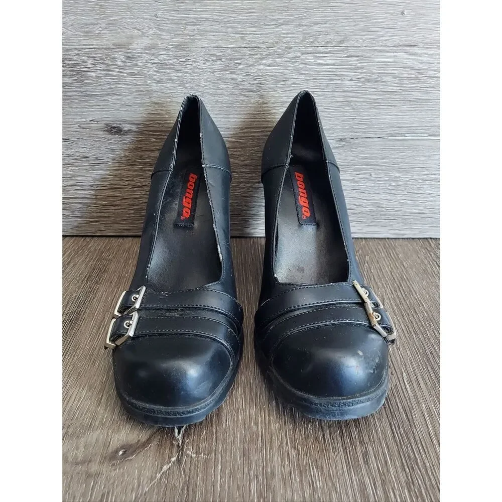 BONGO Vintage Y2K Bratz 90s Chunky Mary Jane Vegan Leather Black Loafer Sz 8